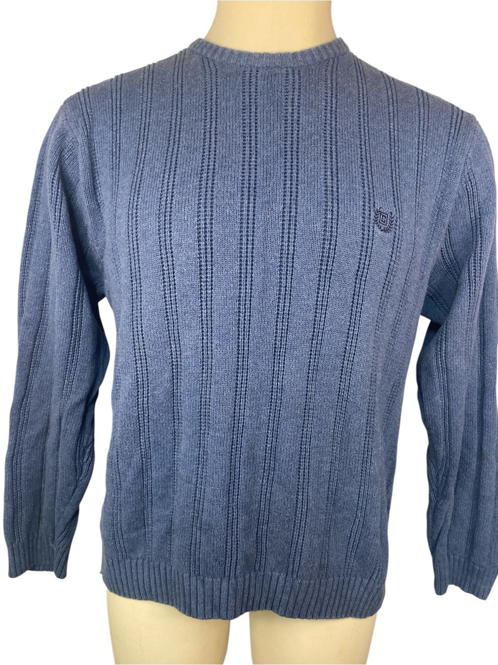 Chaps Classic Men's Blue Crewneck Knit Sweater Large
